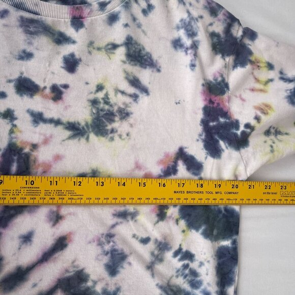 Isa & Ella Tie-Dye Long Sleeve Crewneck Boxy Fit Crop Sweatshirt Cotton Women L - Picture 7 of 10